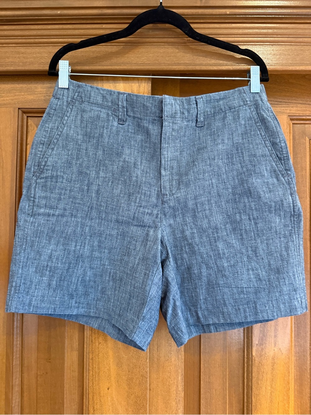 Lands' End Women’s Gray Flat-Front Linen-Blend Shorts